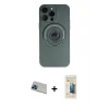 ieg™ iPhone 13 Pro Max Kılıf Eksen Klasik Prime - Siyah 6D Mat Seramik Hayalet Nano Ekran Koruyucu + Rainbow Kamera Lens Koruma Cam - MI
