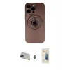 ieg™ iPhone 13 Pro Max Kılıf Eksen Klasik Prime - Siyah 6D Mat Seramik Hayalet Nano Ekran Koruyucu + Rainbow Kamera Lens Koruma Cam - MI