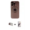 ieg™ iPhone 13 Pro Max Kılıf Eksen Klasik Prime - Siyah Bilvis 3D Mat Cam Ekran Koruyucu + Rainbow Kamera Lens Koruma Cam - KI