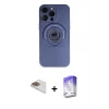 ieg™ iPhone 13 Pro Max Kılıf Eksen Klasik Prime - Siyah Bilvis 5in1 3D Magic Cam Ekran Koruyucu + Pers Alüminyum Kamera Lens - GD