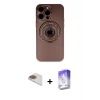 ieg™ iPhone 13 Pro Max Kılıf Eksen Klasik Prime - Siyah Bilvis 5in1 3D Magic Cam Ekran Koruyucu + Pers Alüminyum Kamera Lens - GD