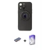 ieg™ iPhone 13 Pro Max Kılıf Eksen Klasik Prime - Siyah Bilvis 5in1 3D Magic Cam Ekran Koruyucu + Renkli Kamera Lens Koruma Cam - TU