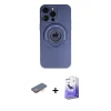 ieg™ iPhone 13 Pro Max Kılıf Eksen Klasik Prime - Siyah Bilvis 5in1 5D Magic Hayalet Cam Ekran Koruyucu + Renkli Kamera Lens Koruma Cam - TU