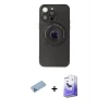 ieg™ iPhone 13 Pro Max Kılıf Eksen Klasik Prime - Siyah Bilvis 5in1 5D Magic Hayalet Cam Ekran Koruyucu + Shine Kamera Lens Koruma Cam - MI