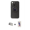ieg™ iPhone 13 Pro Max Kılıf Eksen Klasik Prime - Siyah Joko 5D Cam + Rainbow Kamera Lens Koruma Cam - MR
