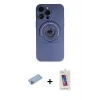 ieg™ iPhone 13 Pro Max Kılıf Eksen Klasik Prime - Siyah Joko 5D Cam + Shine Kamera Lens Koruma Cam - MI