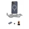 ieg™ iPhone 13 Pro Max Kılıf Eksen Özel Seri - Şeffaf Maxco Cam Ekran Koruyucu + Renkli Kamera Lens Koruma Cam - TU
