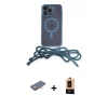 ieg™ iPhone 13 Pro Max Kılıf Eksen Özel Seri - Şeffaf Maxco Cam Ekran Koruyucu + Renkli Kamera Lens Koruma Cam - TU