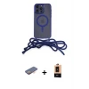ieg™ iPhone 13 Pro Max Kılıf Eksen Özel Seri - Şeffaf Maxco Cam Ekran Koruyucu + Renkli Kamera Lens Koruma Cam - TU