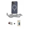 ieg™ iPhone 13 Pro Max Kılıf Eksen Özel Seri - Siyah 6D Mat Seramik Hayalet Nano Ekran Koruyucu + Rainbow Kamera Lens Koruma Cam - KI