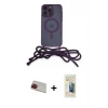ieg™ iPhone 13 Pro Max Kılıf Eksen Özel Seri - Siyah 6D Mat Seramik Hayalet Nano Ekran Koruyucu + Rainbow Kamera Lens Koruma Cam - KI
