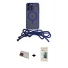 ieg™ iPhone 13 Pro Max Kılıf Eksen Özel Seri - Siyah 6D Mat Seramik Hayalet Nano Ekran Koruyucu + Rainbow Kamera Lens Koruma Cam - KI