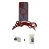 ieg™ iPhone 13 Pro Max Kılıf Eksen Özel Seri - Siyah 6D Mat Seramik Hayalet Nano Ekran Koruyucu + Rainbow Kamera Lens Koruma Cam - KI