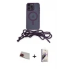 ieg™ iPhone 13 Pro Max Kılıf Eksen Özel Seri - Siyah Bilvis 3D Mat Cam Ekran Koruyucu + Rainbow Kamera Lens Koruma Cam - KI