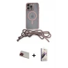 ieg™ iPhone 13 Pro Max Kılıf Eksen Özel Seri - Siyah Bilvis 3D Mat Cam Ekran Koruyucu + Rainbow Kamera Lens Koruma Cam - KI