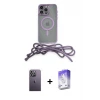 ieg™ iPhone 13 Pro Max Kılıf Eksen Özel Seri - Siyah Bilvis 5in1 3D Magic Cam Ekran Koruyucu + Neon Fosforlu Kamera Lens - BZ