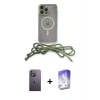 ieg™ iPhone 13 Pro Max Kılıf Eksen Özel Seri - Siyah Bilvis 5in1 3D Magic Cam Ekran Koruyucu + Neon Fosforlu Kamera Lens - BZ