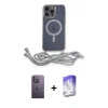 ieg™ iPhone 13 Pro Max Kılıf Eksen Özel Seri - Siyah Bilvis 5in1 3D Magic Cam Ekran Koruyucu + Neon Fosforlu Kamera Lens - BZ
