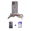 ieg™ iPhone 13 Pro Max Kılıf Eksen Özel Seri - Siyah Bilvis 5in1 3D Magic Cam Ekran Koruyucu + Neon Fosforlu Kamera Lens - BZ