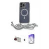 ieg™ iPhone 13 Pro Max Kılıf Eksen Özel Seri - Siyah Bilvis 5in1 3D Magic Cam Ekran Koruyucu + Rainbow Kamera Lens Koruma Cam - KI