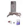 ieg™ iPhone 13 Pro Max Kılıf Eksen Özel Seri - Siyah Bilvis 5in1 5D Magic Hayalet Cam Ekran Koruyucu + Pers Alüminyum Kamera Lens - KI