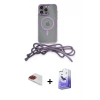 ieg™ iPhone 13 Pro Max Kılıf Eksen Özel Seri - Siyah Bilvis 5in1 5D Magic Hayalet Cam Ekran Koruyucu + Pers Alüminyum Kamera Lens - KI