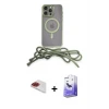 ieg™ iPhone 13 Pro Max Kılıf Eksen Özel Seri - Siyah Bilvis 5in1 5D Magic Hayalet Cam Ekran Koruyucu + Pers Alüminyum Kamera Lens - KI