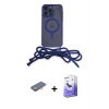 ieg™ iPhone 13 Pro Max Kılıf Eksen Özel Seri - Siyah Bilvis 5in1 5D Magic Hayalet Cam Ekran Koruyucu + Renkli Kamera Lens Koruma Cam - TU