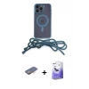 ieg™ iPhone 13 Pro Max Kılıf Eksen Özel Seri - Siyah Bilvis 5in1 5D Magic Hayalet Cam Ekran Koruyucu + Renkli Kamera Lens Koruma Cam - TU