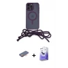 ieg™ iPhone 13 Pro Max Kılıf Eksen Özel Seri - Siyah Bilvis 5in1 5D Magic Hayalet Cam Ekran Koruyucu + Renkli Kamera Lens Koruma Cam - TU