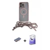 ieg™ iPhone 13 Pro Max Kılıf Eksen Özel Seri - Siyah Bilvis 5in1 5D Magic Hayalet Cam Ekran Koruyucu + Renkli Kamera Lens Koruma Cam - TU