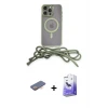 ieg™ iPhone 13 Pro Max Kılıf Eksen Özel Seri - Siyah Bilvis 5in1 5D Magic Hayalet Cam Ekran Koruyucu + Renkli Kamera Lens Koruma Cam - TU