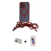 ieg™ iPhone 13 Pro Max Kılıf Eksen Özel Seri - Siyah Joko 5D Cam + Rainbow Kamera Lens Koruma Cam - BZ