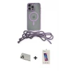 ieg™ iPhone 13 Pro Max Kılıf Eksen Özel Seri - Siyah Joko 5D Cam + Rainbow Kamera Lens Koruma Cam - BZ
