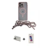 ieg™ iPhone 13 Pro Max Kılıf Eksen Özel Seri - Siyah Joko 5D Cam + Rainbow Kamera Lens Koruma Cam - BZ