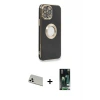 ieg™ iPhone 13 Pro Max Kılıf İz Form Serisi - Şeffaf 360 Full Body Arka Koruyucu + Rainbow Kamera Lens Koruma Cam - BZ