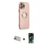 ieg™ iPhone 13 Pro Max Kılıf İz Form Serisi - Şeffaf 360 Full Body Arka Koruyucu + Rainbow Kamera Lens Koruma Cam - BZ