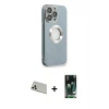 ieg™ iPhone 13 Pro Max Kılıf İz Form Serisi - Şeffaf 360 Full Body Arka Koruyucu + Rainbow Kamera Lens Koruma Cam - BZ