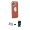 ieg™ iPhone 13 Pro Max Kılıf İz Form Serisi - Şeffaf 360 Full Body Arka Koruyucu + Rainbow Kamera Lens Koruma Cam - BZ