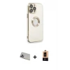 ieg™ iPhone 13 Pro Max Kılıf İz Form Serisi - Şeffaf Maxco Cam Ekran Koruyucu + Rainbow Kamera Lens Koruma Cam - MR