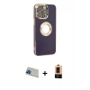 ieg™ iPhone 13 Pro Max Kılıf İz Form Serisi - Şeffaf Maxco Cam Ekran Koruyucu + Rainbow Kamera Lens Koruma Cam - MI