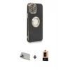ieg™ iPhone 13 Pro Max Kılıf İz Form Serisi - Şeffaf Maxco Cam Ekran Koruyucu + Rainbow Kamera Lens Koruma Cam - MR