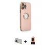ieg™ iPhone 13 Pro Max Kılıf İz Form Serisi - Şeffaf Maxco Cam Ekran Koruyucu + Rainbow Kamera Lens Koruma Cam - MR