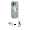 ieg™ iPhone 13 Pro Max Kılıf İz Form Serisi - Şeffaf Pasifik Cam Ekran Koruyucu + Pers Alüminyum Kamera Lens - SABE