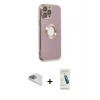 ieg™ iPhone 13 Pro Max Kılıf İz Form Serisi - Şeffaf Pasifik Cam Ekran Koruyucu + Pers Alüminyum Kamera Lens - SABE
