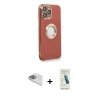 ieg™ iPhone 13 Pro Max Kılıf İz Form Serisi - Şeffaf Pasifik Cam Ekran Koruyucu + Pers Alüminyum Kamera Lens - SABE