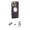 ieg™ iPhone 13 Pro Max Kılıf İz Form Serisi - Şeffaf Pasifik Cam Ekran Koruyucu + Shine Kamera Lens Koruma Cam - PE