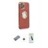 ieg™ iPhone 13 Pro Max Kılıf İz Form Serisi - Şeffaf Pasifik Cam Ekran Koruyucu + Shine Kamera Lens Koruma Cam - PE