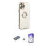ieg™ iPhone 13 Pro Max Kılıf İz Form Serisi - Siyah Bilvis 5in1 3D Magic Cam Ekran Koruyucu + Renkli Kamera Lens Koruma Cam - YL