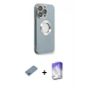 ieg™ iPhone 13 Pro Max Kılıf İz Form Serisi - Siyah Bilvis 5in1 3D Magic Cam Ekran Koruyucu + Shine Kamera Lens Koruma Cam - GI